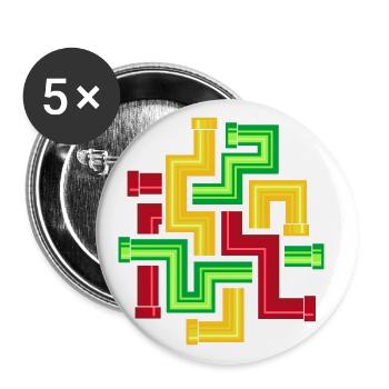 Modèles de tubes - Lot de 5 grands badges (56 mm) - blanc - Devant
