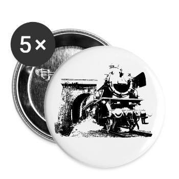 Steam locomotive - Buttons large 2.2''/56 mm (5-pack) - white - Front