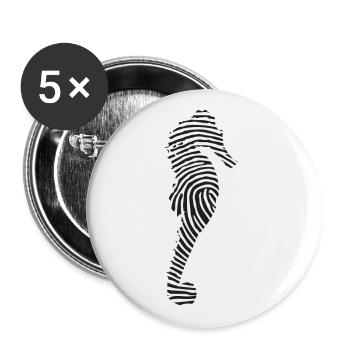 Sea horse seahorse - Buttons large 2.2''/56 mm (5-pack) - white - Front