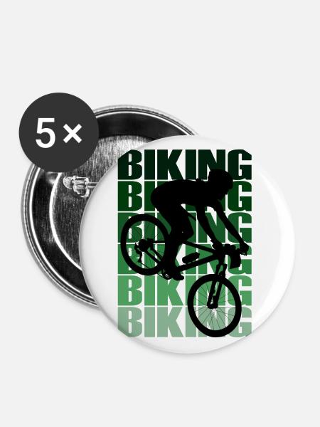 Biking ride a bike - Buttons large 2.2''/56 mm (5-pack) - white