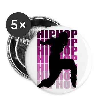 hiphop - Buttons groß 56 mm (5er Pack) - Weiß - Vorne