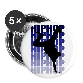 hiphop - Buttons groß 56 mm (5er Pack) - Weiß - Vorne