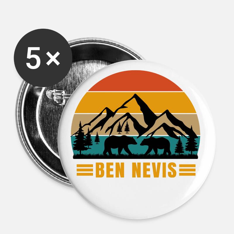 ben nevis - Buttons large 2.2''/56 mm (5-pack) - white