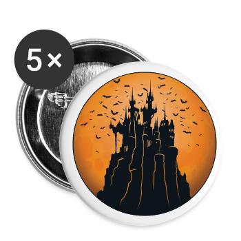 Creepy Castle & Spooky Moon Halloween Costume Gift - Buttons large 2.2''/56 mm (5-pack) - white - Front