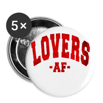 LOVERS AF VALENTINE'S DAY DAY SAYING WOMEN MEN - Buttons large 2.2''/56 mm (5-pack) - white - Front