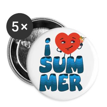 Cœur d’été 12 - Lot de 5 grands badges (56 mm) - blanc - Devant