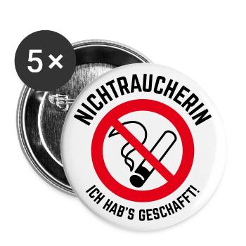 Nichtraucherin – Ich Hab’s Geschafft! (3C / B) - Buttons groß 56 mm (5er Pack) - Weiß - Vorne