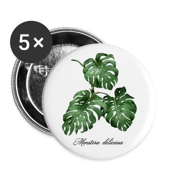 Monstera Deliziosa Urban Jungle Monstera - Lot de 5 grands badges (56 mm) - blanc - Devant