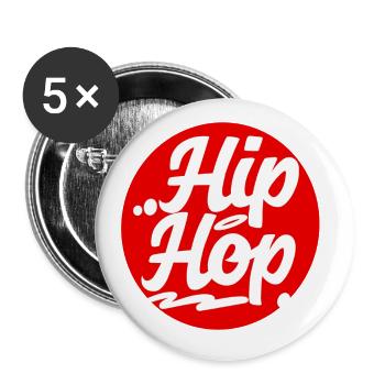 Hip Hop - Buttons groß 56 mm (5er Pack) - Weiß - Vorne