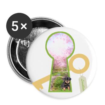 Country love with dog - Buttons large 2.2''/56 mm (5-pack) - white - Front