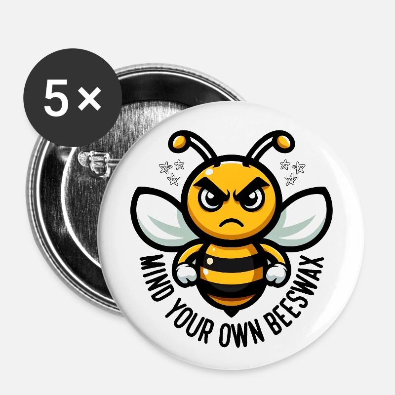 MIND YOUR OWN BEESWAX - Buttons large 2.2''/56 mm (5-pack) - white