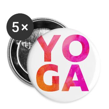 Yoga - Lot de 5 grands badges (56 mm) - blanc - Devant