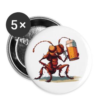 Ant Beer Funny - Buttons large 2.2''/56 mm (5-pack) - white - Front