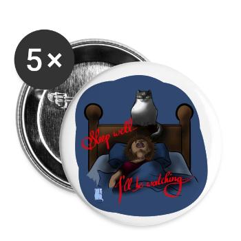 Sleep weIl - I'll be watching - Buttons groß 56 mm (5er Pack) - Weiß - Vorne