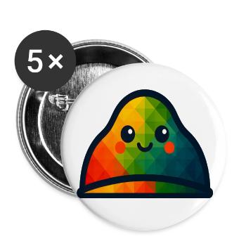 WPAP Polygon Kawaii Stil Baby Spielzeug Mütze - Buttons groß 56 mm (5er Pack) - Weiß - Vorne