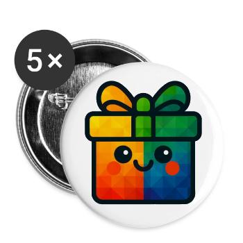 WPAP Polygon Kawaii Stil Baby Spielzeug Geschenk - Buttons groß 56 mm (5er Pack) - Weiß - Vorne