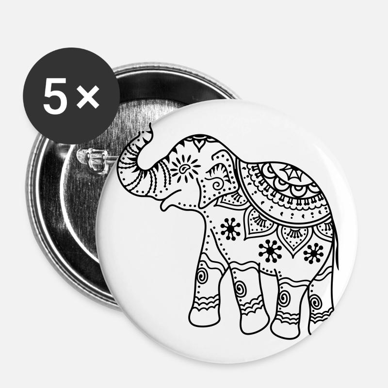 elephant - Buttons large 2.2''/56 mm (5-pack) - white