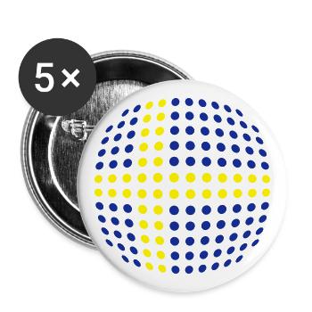 Sweden flag (Dotted) - Buttons groß 56 mm (5er Pack) - Weiß - Vorne