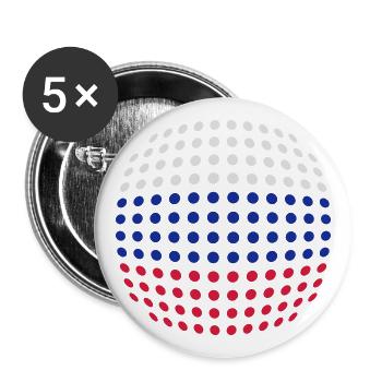 Russia flag (Dotted) - Buttons groß 56 mm (5er Pack) - Weiß - Vorne