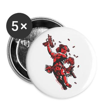 Amors Arme - Buttons groß 56 mm (5er Pack) - Weiß - Vorne