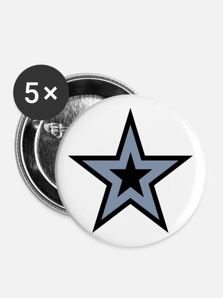 LUCKY STAR - Buttons large 2.2''/56 mm (5-pack) - white