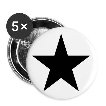 GLÜCKSSTERN - Buttons groß 56 mm (5er Pack) - Weiß - Vorne