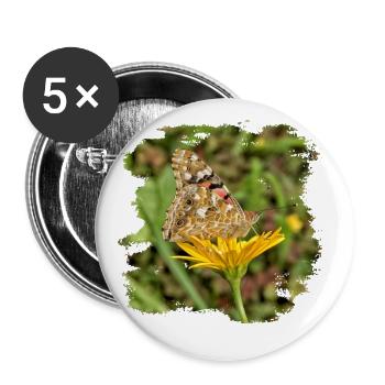 Le papillon est un papillon migrateur - Lot de 5 grands badges (56 mm) - blanc - Devant
