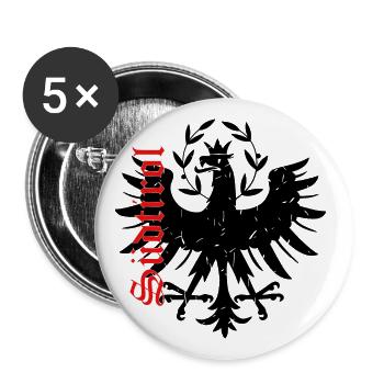 Südtirol - Buttons groß 56 mm (5er Pack) - Weiß - Vorne