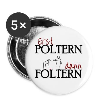 Polterabend Hochzeit Jungeselle Geschenk Lustig - Buttons groß 56 mm (5er Pack) - Weiß - Vorne
