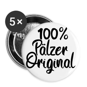 100% Pfälzer Original - Buttons groß 56 mm (5er Pack) - Weiß - Vorne