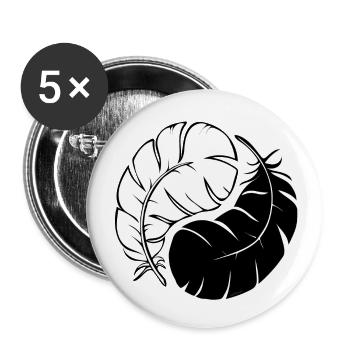 Two Feathers - Buttons groß 56 mm (5er Pack) - Weiß - Vorne