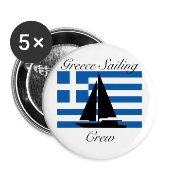 Greece sailing crew - Buttons large 2.2''/56 mm (5-pack) - white - Front