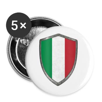 Italian flag shield Italy - Buttons large 2.2''/56 mm (5-pack) - white - Front