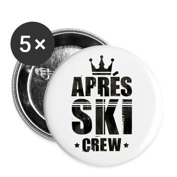 Apres ski crew - Buttons groß 56 mm (5er Pack) - Weiß - Vorne