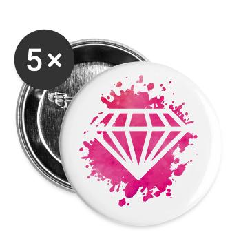 diamond pink - Buttons large 2.2''/56 mm (5-pack) - white - Front