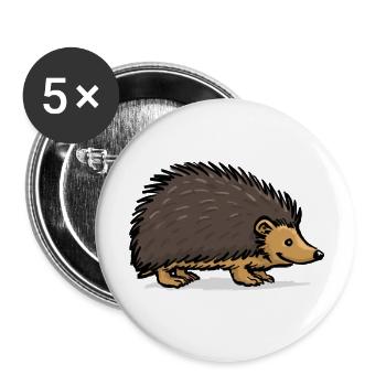 Hedgehog - Buttons large 2.2''/56 mm (5-pack) - white - Front