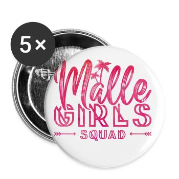 Malle girls squad pink - Buttons large 2.2''/56 mm (5-pack) - white - Front