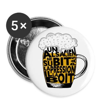 An Alsatian does not undergo the pressure he drinks it - Buttons large 2.2''/56 mm (5-pack) - white - Front