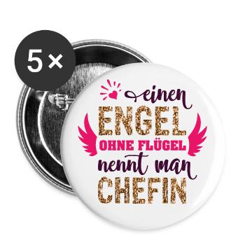 liebste beste Chefin Spruch Vorgesetzte Geschenk - Buttons groß 56 mm (5er Pack) - Weiß - Vorne
