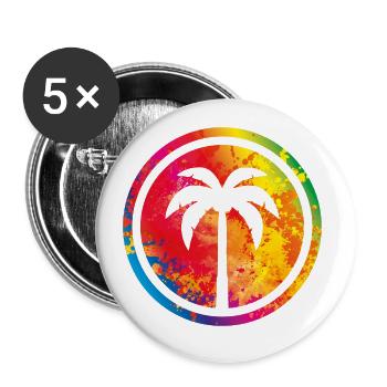 palme symbol insel bunt - Buttons groß 56 mm (5er Pack) - Weiß - Vorne