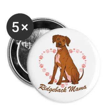Rhodesian Ridgeback Mama - Buttons groß 56 mm (5er Pack) - Weiß - Vorne