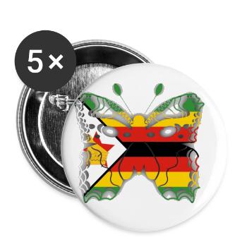 Zimbabwe - Buttons large 2.2''/56 mm (5-pack) - white - Front