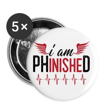 Uni Phd Abschluss Spruch Geschenk - Buttons groß 56 mm (5er Pack) - Weiß - Vorne