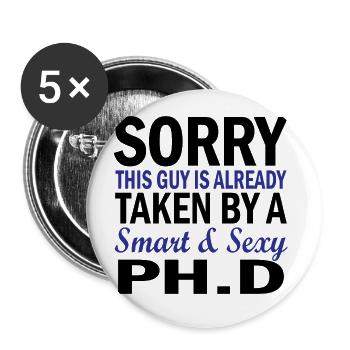 Phd Ehefrau Spruch Student Geschenk - Buttons groß 56 mm (5er Pack) - Weiß - Vorne
