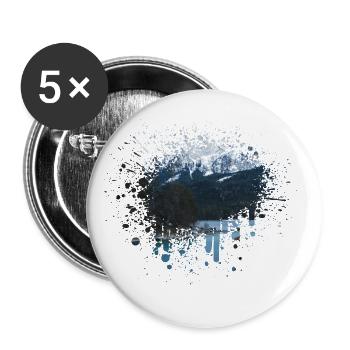 Mountain - Montagne - Lot de 5 grands badges (56 mm) - blanc - Devant