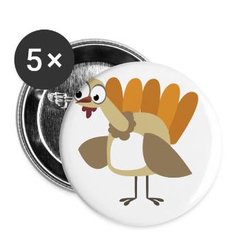 Turkey Gobbler - Buttons large 2.2''/56 mm (5-pack) - white - Front