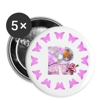 floraison de fruits - Lot de 5 grands badges (56 mm) - blanc - Devant
