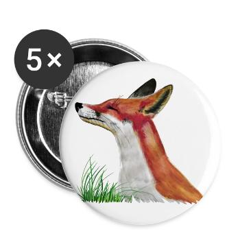 The little fox - Buttons large 2.2''/56 mm (5-pack) - white - Front