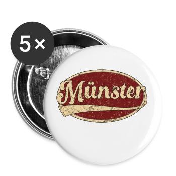 Münster Retro Tshirt Geschenk - Buttons large 2.2''/56 mm (5-pack) - white - Front