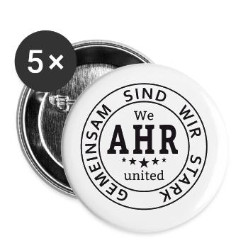 We AHR united - schwarz - Buttons groß 56 mm (5er Pack) - Weiß - Vorne
